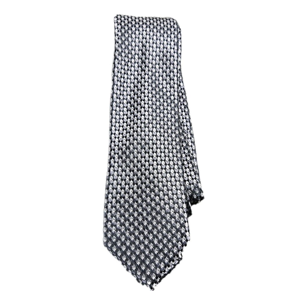 Ted Baker London Mens Black Silver Blue Necktie EUC silk 59"L X 2 3/4" W